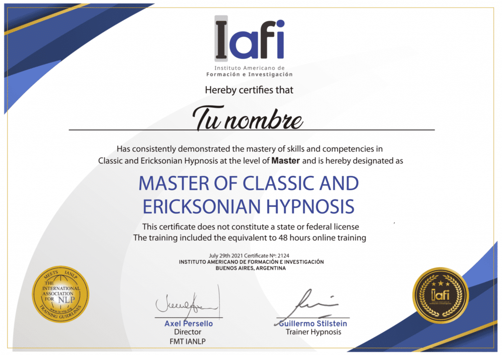 Master-en-Hipnosis-Clasica-y-Ericksoniana master en hipnosis IAFI con certificación internacional