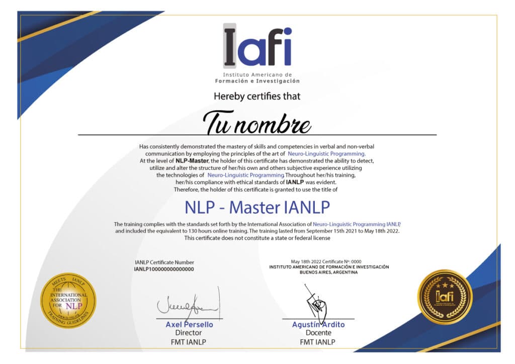 Certificado Master en PNL