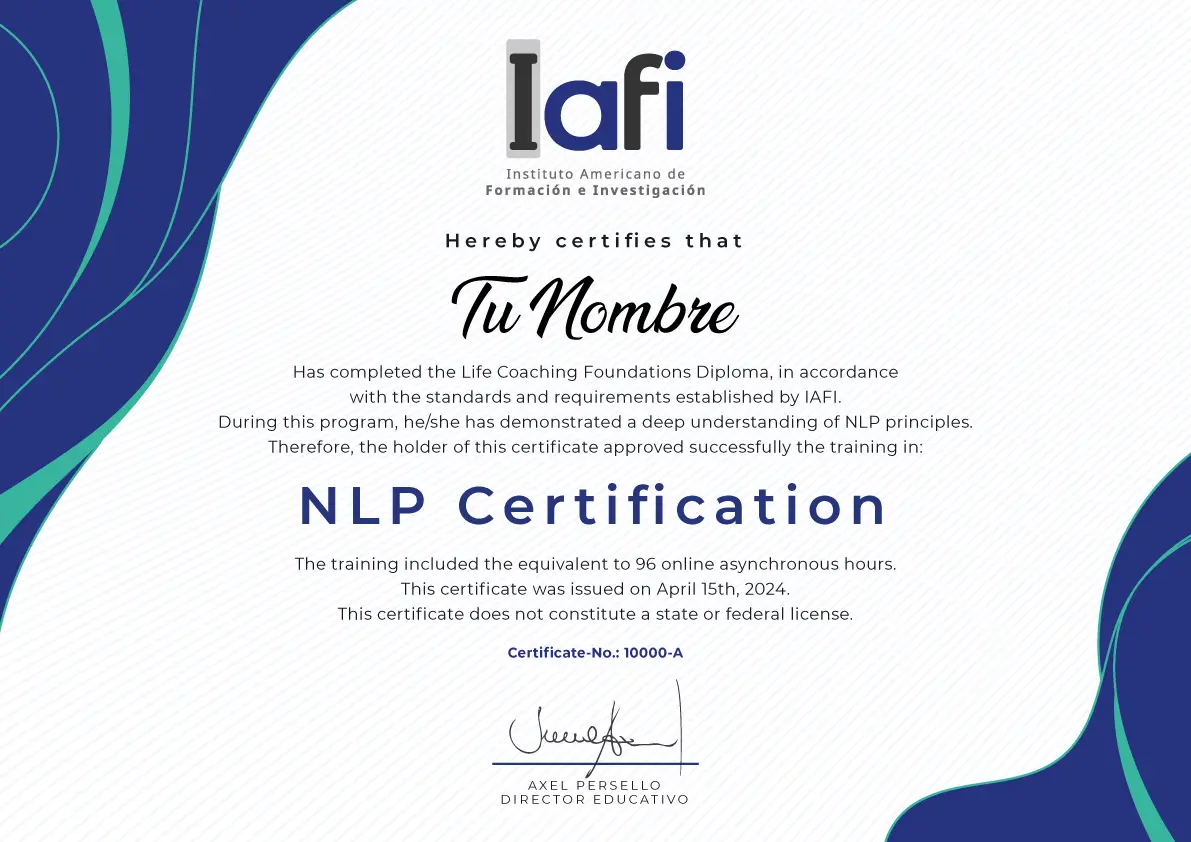 Certificacion en PNL Diploma