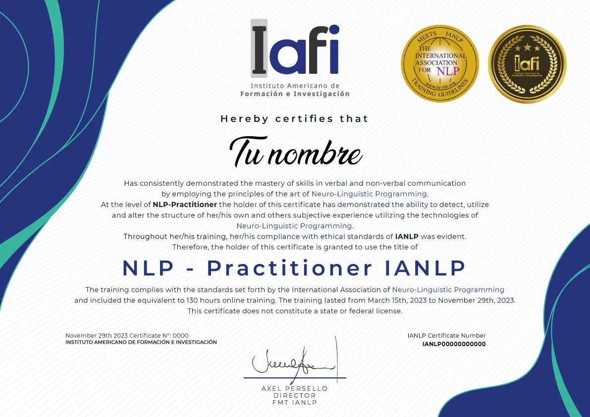 Practitioner en PNL Certificado